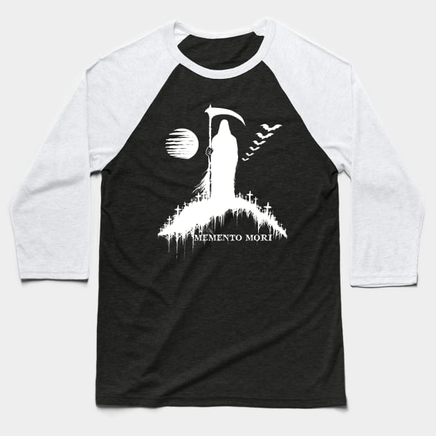 Memento Mori Baseball T-Shirt by wildsidecomix